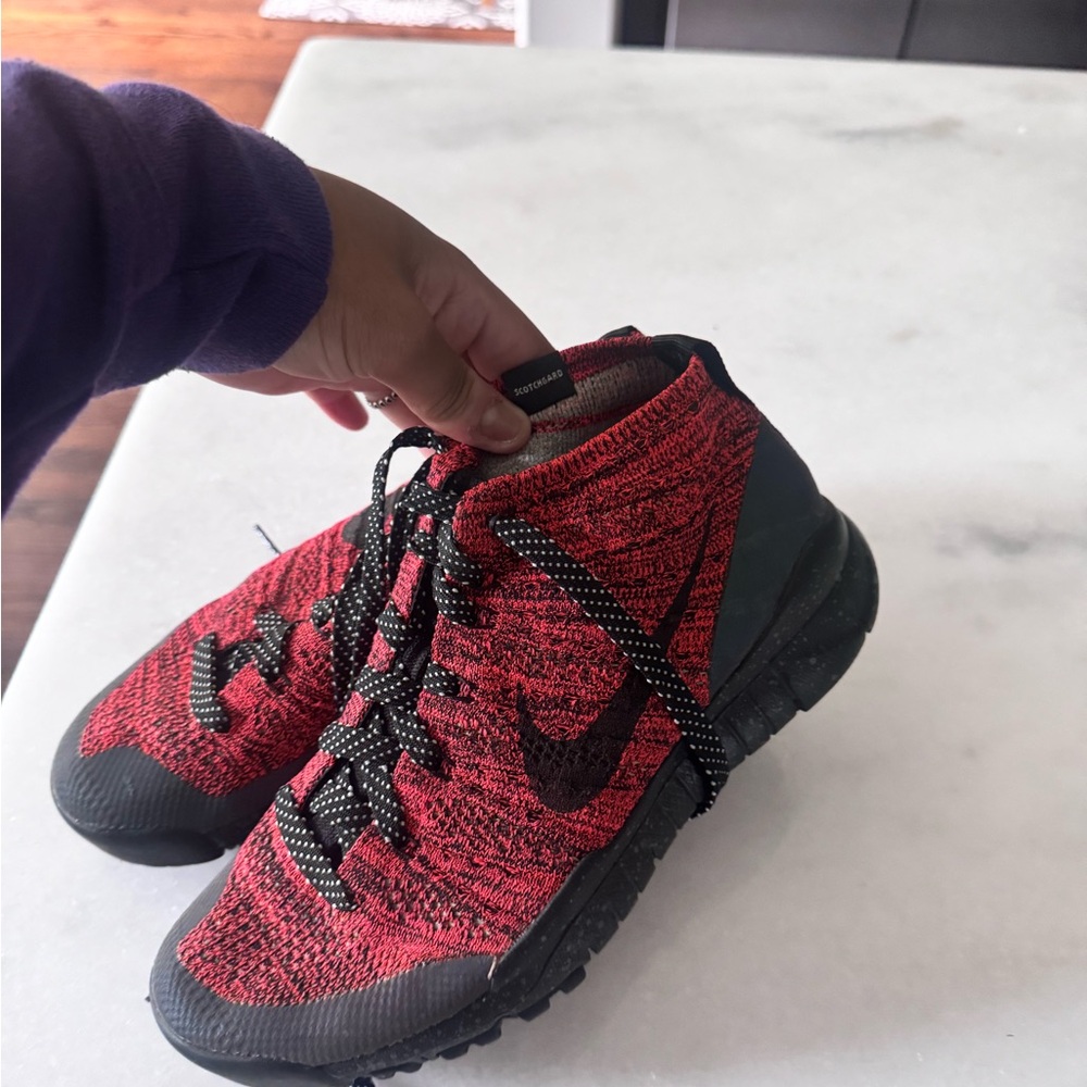 Red and Black Knit Women’s Nikes